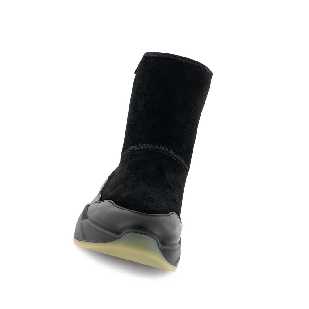 Women's Ecco Chunky Hygge Boots Black | USA 9RVD